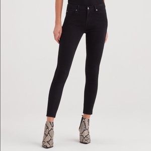 7 For All Mankind Torn Black Skinny Jeans Size 27
